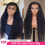 YAWAWE Water Wave 13x6HD Lace Frontal Wigs Brazilian Human Hair Wigs For Women Deep Curly Wear Go Glueless Wig preplucked Precut