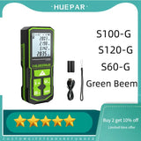 Huepar Laser Rangefinder Digital Tape Measure 60M 100M 120M Trena Laser Tape Range Finder Green Beem Digital Tape Measure