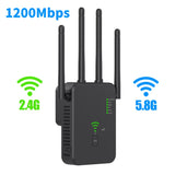 Wireless 5G WiFi Repeater 1200Mbps Router Wifi Booster Dual Band Long Range Extender 5Ghz Wi-Fi Signal Amplifier Repeater