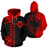 3D Printing Men's Albanian Flag Hoodie Long Sleeve Casual Zipper Jacket Sweatshirt Sportswear For Men Women Pullovers Hoodies