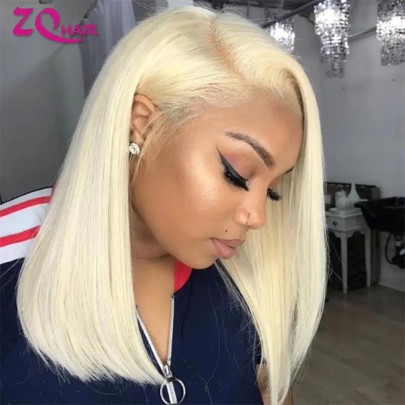 Short Cut 613 Bob Wig Pre Plucked Bone Straight Blonde 613 Hd Lace Frontal Wigs 13x4 HD Lace Front Human Hair Wig Closure Wigs