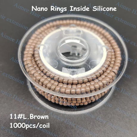 1000pcs/coil Pre-Loaded 3.0mm NanoRings Silicone Micro Rings Links Beads Hair Extension Tools Made Easi Loop Hook