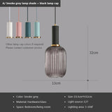 Nordic Retro restaurant colorfull Glass pendant lights Creative living room Lamp Simple bedside lamp LED E27 light