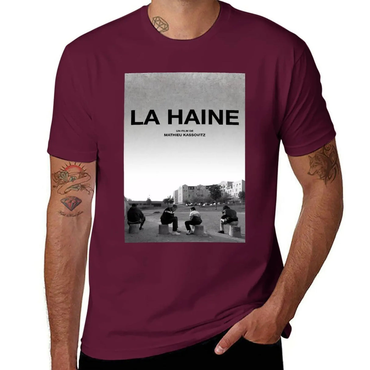 New La Haine Poster Film Movie T-Shirt quick drying shirt anime cute tops summer tops mens plain t shirts