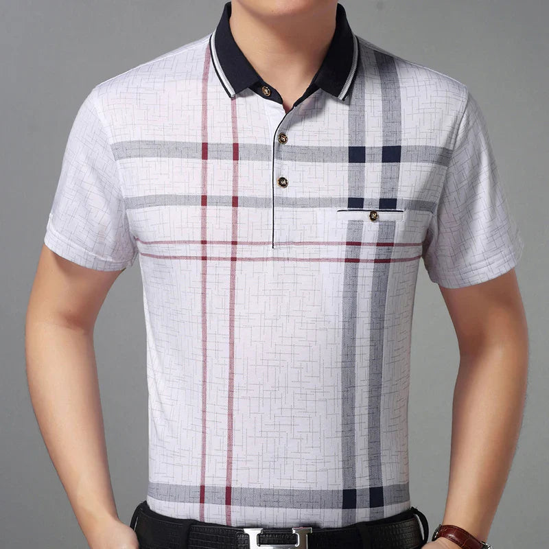 2022 Hot Real Pocket Bodybuilding Short Sleeve Polo Shirt Men Plaid Polos Summer Pol Tee Shirts Mens Dress Poloshirt Jersey 1398