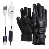 1 Pair Motorcycle Winter Heat Gloves Waterproof Windproof Touch Screen Bicycle Cycling Skiing Warm USB Power Heated Riding Glove