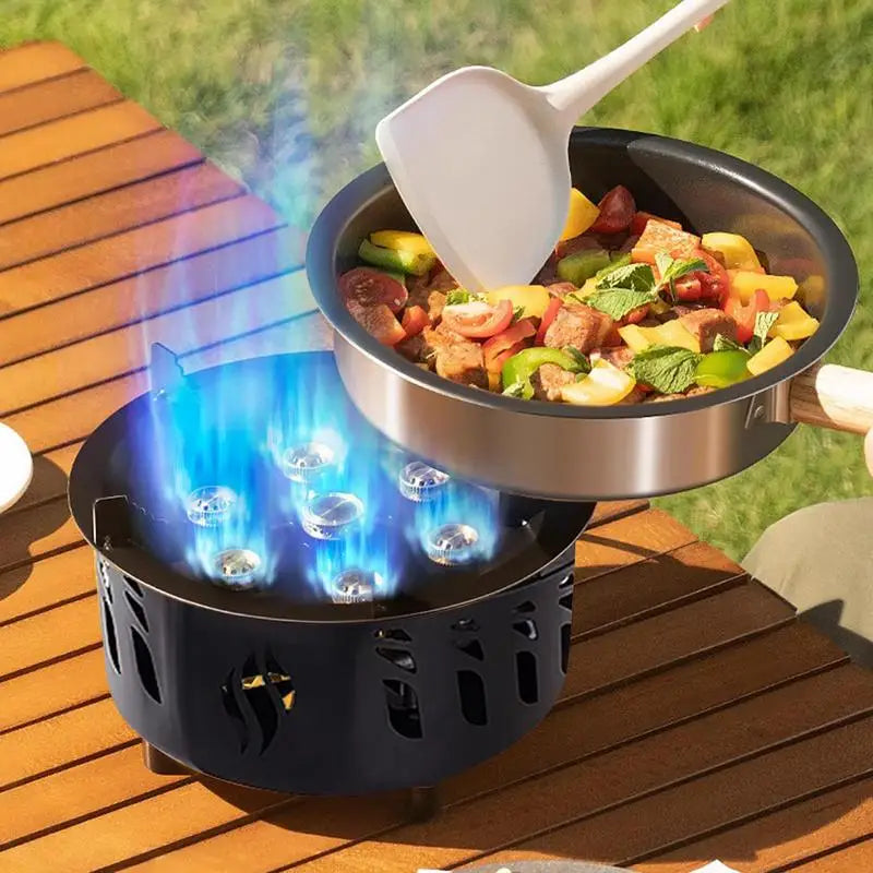 Portable Camping Stoves Burner Windproof Gas Stove Outdoor Heater All-in-One 7 core Firepower Stoves Picnic Camping Cooking Tool