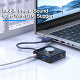 Tablets Otg Extended Applications Volume Adjustable Usb External Sound Card with 3.5mm Jack Driver-free Stereo Audio for Tablets