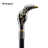 Golden Black Luxury Woodpecker Handle Walking Stick with Hidden Plate Self Defense Fashion Cane Plate Cosplay Crosier Stick 90cm