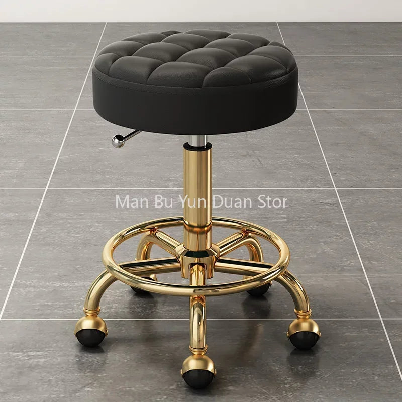 Barber Comfortable Hairdressing Chairs Gold Beauty Chair Furniture Office Stool Minimalist Wheels Swivel Lifting Round Stools