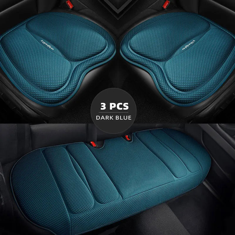 Universal Car Seat Covers Front Back Blue Cushion Breathable Waterproof Auto Ice Silk Mats Pad Full Set Fit Green Protector