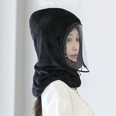 Winter Windproof Plastics Mask Scarf Cap One-Piece Riding Warm Pullover Hat Women Ear Protection Fluffy Soft Versatile Thermal