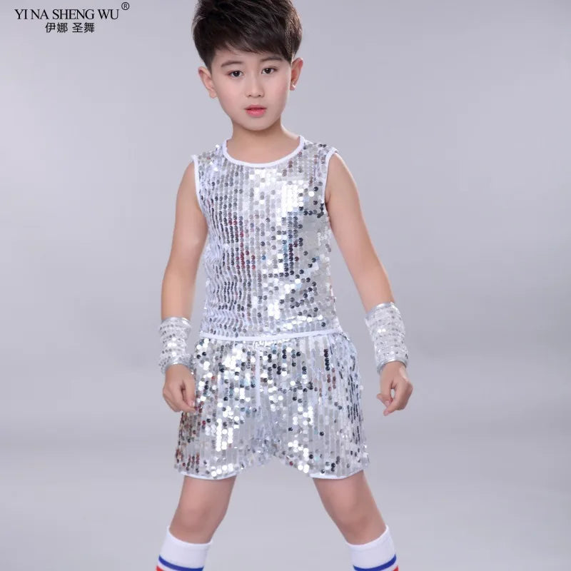 Children's Jazz Dance Suits Children's Day Sequined Costumes Street Dance Suits Boys and Girls Dance Performances Costumes