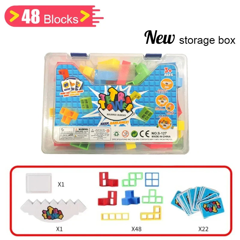 HOT Stacking Blocks Tetra Tower Balance Game Stacking Building Blocks Puzzle Board Assembly Bricks Educational Toys for Children