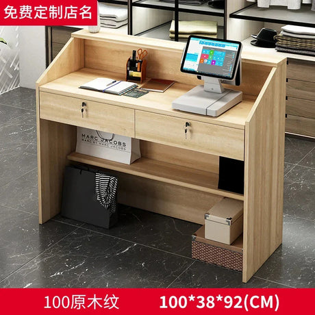 Modern Reception Desks Office Furniture Simple Bar Counter Commercial Clothing Store Cashier Desk Barber Shop Reception Desks