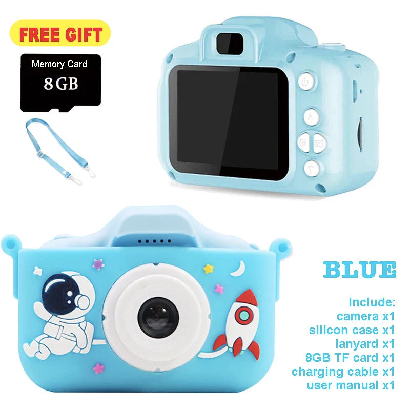 Kids digital camera cartoon multi-functions silicon case Micro Toy lanyard Child Selfie Portable Toddler Video USB Holiday Gifts