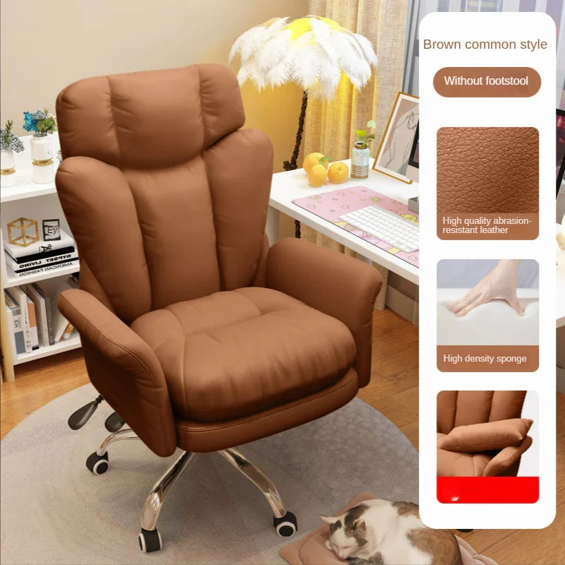 Comfortable fluffy Ergonomics Sofa Chair Home computers Bedroom Chair Single backrest live broadcast revolve office chair