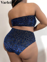 0XL - 4XL Leopard Bikini Large Size Swimwear Plus Size Women Swimsuit Female Two-pieces Bikini set Bather Bathing Suit V3977B