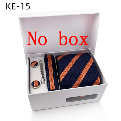 Luxury Tie Set Gift Box For Men Wedding Jacquard Necktie Square Clip Cufflinks Handkerchief Brezo Pour Teal Tie