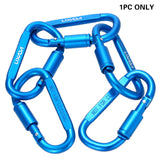 Lixada 9 Pack Aluminum Alloy D-ring Locking Carabiner Clip Set Screw Lock Hanging Hook Buckle Keychain Outdoor Multi Tools