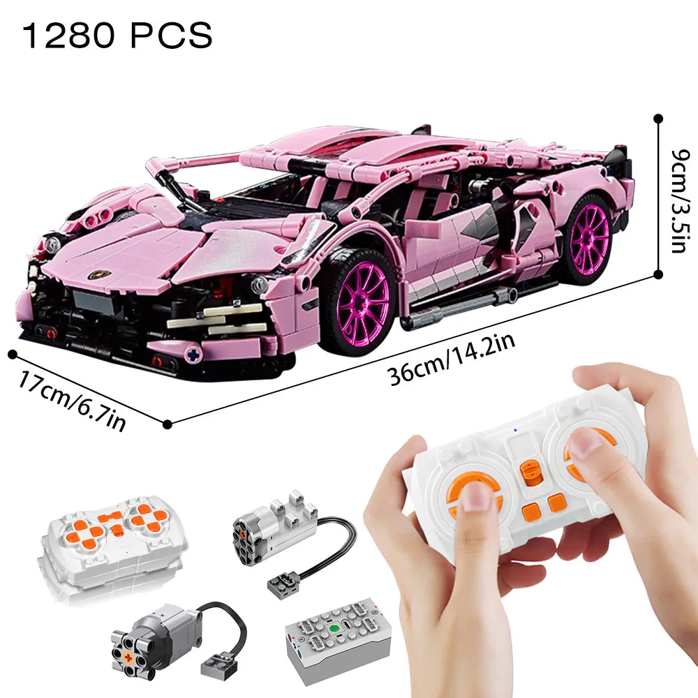 Riceblock Technical 1:14 Racing Sport Car Model Building Blocks Bricks MOC City Vehicle Supercar Adult Toy For Boy Children Gift