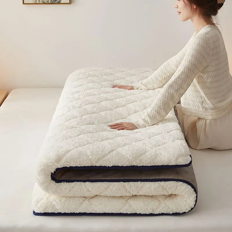 Bed Mattress Thickness Bedding Mat Tatami Mat Winter Warm Thick Soft Plush Mattress Breathable Student Dormitory