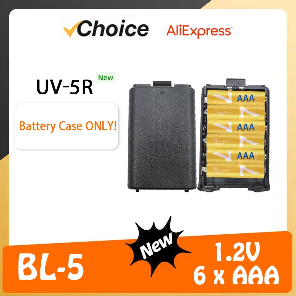 Baofeng UV-5R Battery Case BL-5 AAA batteries Shell Extended AA Battery Housing for UV-5R DM-5R UV-5RE Walkie Talkie Accessories