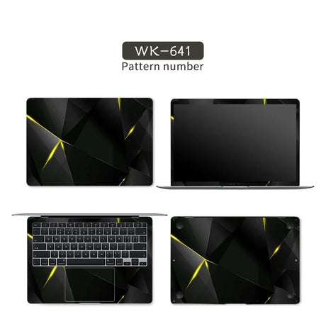 Black Geometry Cover Laptop Skin Stickers Notebook Film Vinyl Sticker 12"13.3"14"15.6"17"for HP/Macbook/Acer/Msi Decorate Decal