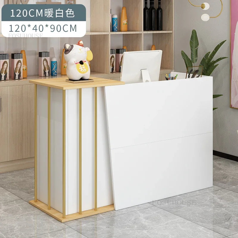 Modern wood Reception Desks Simple Supermarket Cashier Hotel Small Reception desk Beauty Salon Clothing Store checkout counter Z