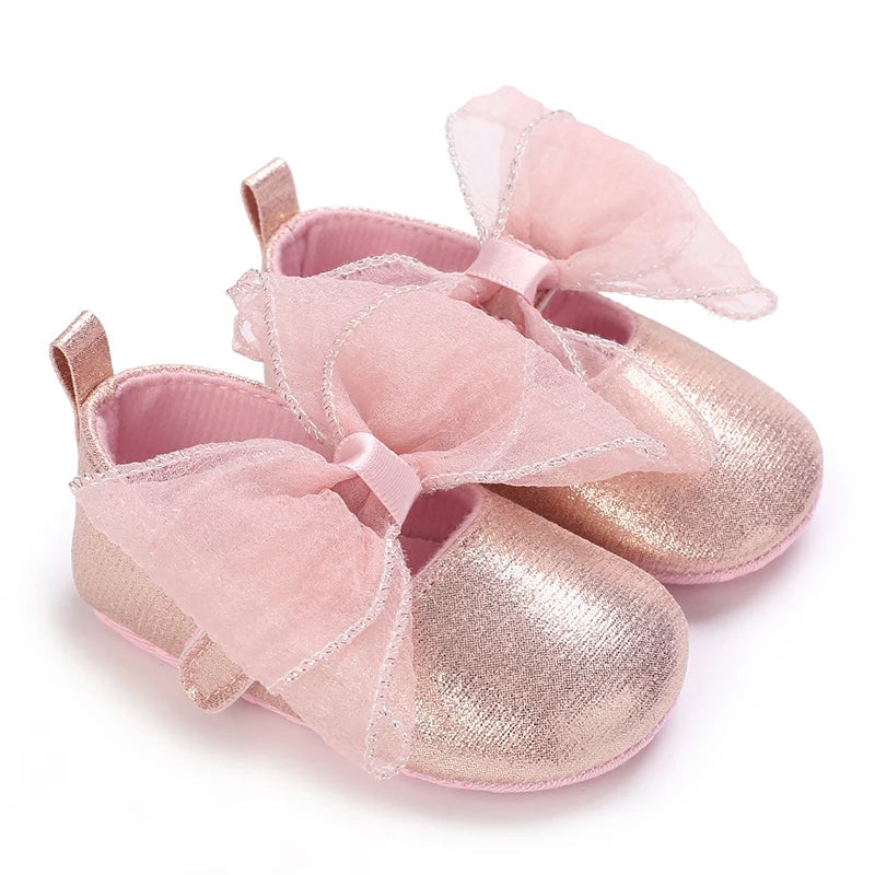 Summer Fashion Newborn Pink Baby Shoes Non-slip Cloth Bottom Shoes For Girls Elegant Breathable Leisure Baby First Walking Shoes