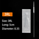 Traditional Tattoo Needles 1/3 /5RL  0.35mm*5cm Needle and Caps Disposable Sterilized For dermografo universal Eyebrow Machine