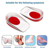 1 Pair Soft Silicone Gel Insoles for Heel Spurs Pain Foot Cushion Foot Massager Care Half Heel Insole Shoe Pads Height Increase