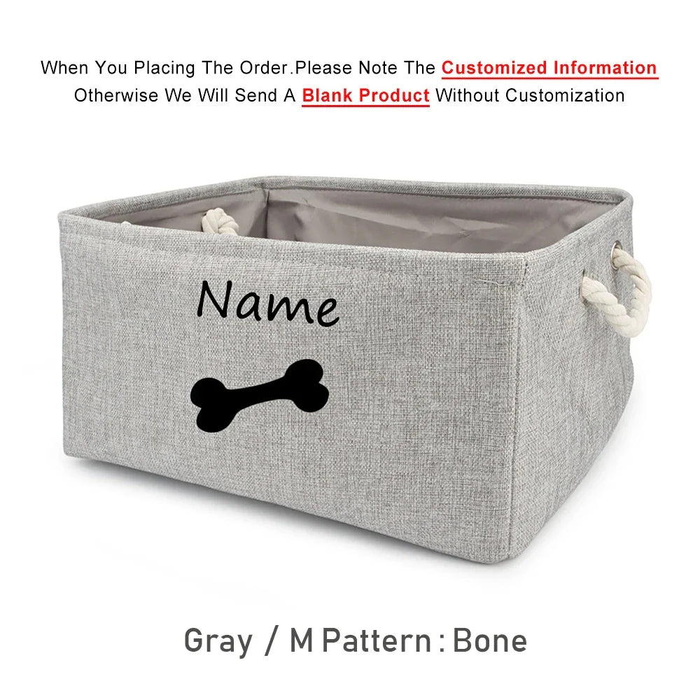 Basket Toys Dog Paw Personalized Pet Toy Storage Box For Clothes Custom Cat Product With Name Dog