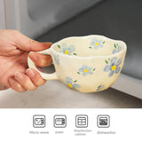 Ceramic Mugs Coffee Cups Hand Pinched Irregular Flower Milk Tea Cup Ins Korean Style Oatmeal Breakfast Mug Drinkware Kitchen