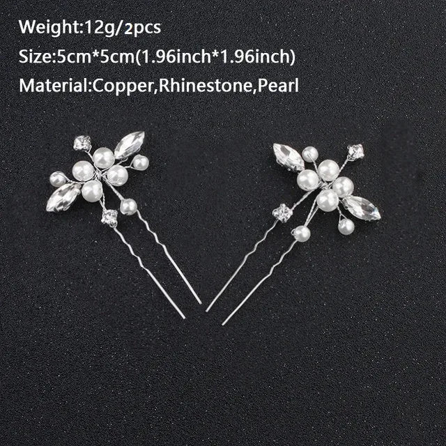 Bride Hairpins Wedding Hair Accessories Trendy Crystal U-shaped Alloy Hair Sticks Forks Girls Banquet Crowns Noiva Jewelry