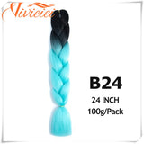 6 Pcs 24” Synthetic Braiding Hair Pink Jumbo Braids Hairstyles Purple Blue Blonde Ombre Hair Extensions For Women 100G/Pack