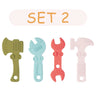 TYRY.HU 1set Silicone Teethers Tools Axe Wrench Hammer Food Grade BPA Free For Baby Teething Chew Charms Silicone Bead Toy Gift