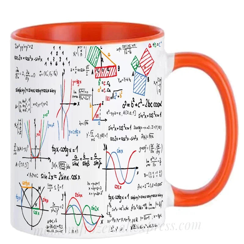 Math Teacher Mugs School Students Cups Mathematics Parabolic Formulas Drinkware Geek Nerd Tea Coffee Mugen Coffeeware Teaware