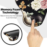 Flowers Ergonomic Mouse Pad With Wrist Support, Cute Mouse Pads Non-Slip Rubber Base For Home Office Working Studying Pc Game