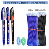 85Pcs/Set Erasable Pen Gel Pens 0.5mm Blue/Black ink Refills Rod Washable Handle School Writing Office Kawaii Stationery Gel Pen