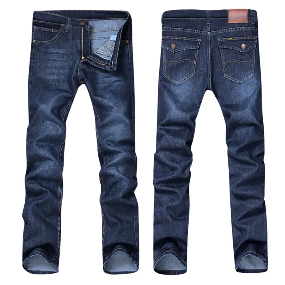 Men's Casual Autumn Denim Hip Hop Loose Work Long Trousers Jeans Pants