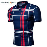 Mens Luxury Clothing Plaid Polo Shirt Golf Tops Wear Summer Classic Casual Short Sleeve Tee Shirt Men Jerseys Camisa Masculina