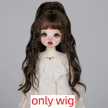 30cm Doll Wig Bangs Ponytail Curly Soft Mohair Wig Suitable for1/6BJD Doll Wig Toy Accessories 6-7 Inches Hair