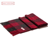 High Quality 100% Wool Scarf Men Autumn Winter Korean Long Warm Plaid Couple Muffler Male Soft Cashmere Thermal Shawl Gentlemen