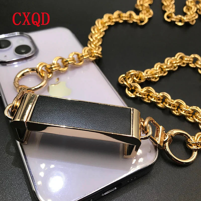 125cm Universal Metal Lanyard Anti-lost Phone Back Clip Aluminum Chain High-end Hanging Clips DIY Matching Hanging Outdoor Gift