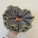 lattice Lace Hair Scrunchies Double Layer Flower Cotton Hair Bands Women Fashion Hair Ties Ponytail Holder Accessories