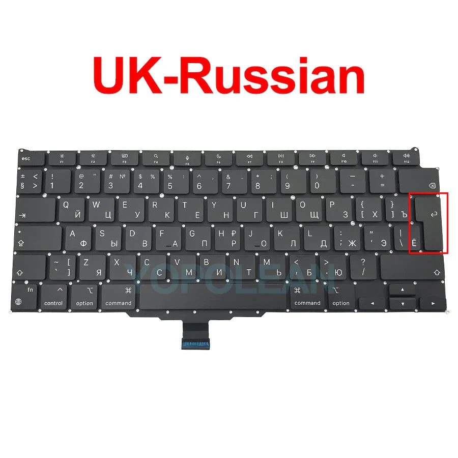 New Laptop A2337 Keyboard For Macbook Air 13" M1 A2337 Keyboard Replacement US UK FR SP IT DE RU AE Layout 2020 Year