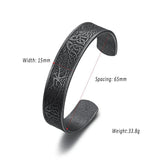 Black Stainless Steel Viking Rune Bracelets For Men Women Retro Viking Tree of Life Bracelet Biker Fashion Jewelry Amulet Gift