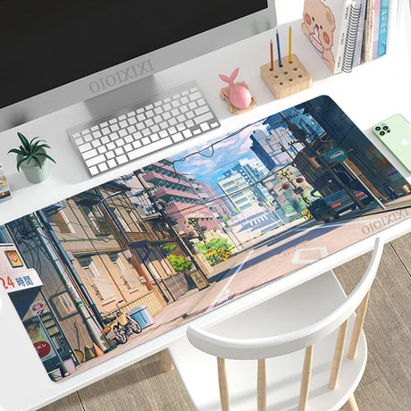 Mouse Pad Gaming Anime Street XL New HD Large Mousepad XXL keyboard pad Soft Natural Rubber Non-Slip Office Accessories Mice Pad