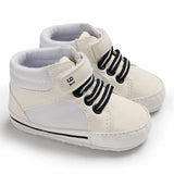 Newborn Boys' Middle top and High top fashion sneakers Boys' and Girls' casual soft cloth bottom anti slip First Walkering shoes